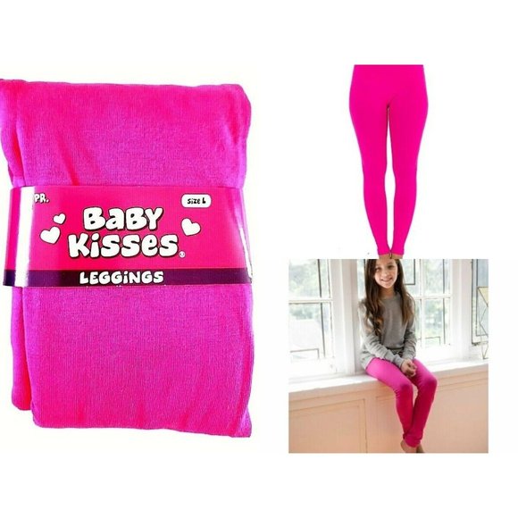 Girls Leggings, Kids Pants, Size 7 to 12, Girls Pink Leggings, ( 2 Pack ) - Picture 1 of 5